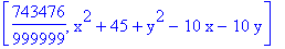 [743476/999999, x^2+45+y^2-10*x-10*y]